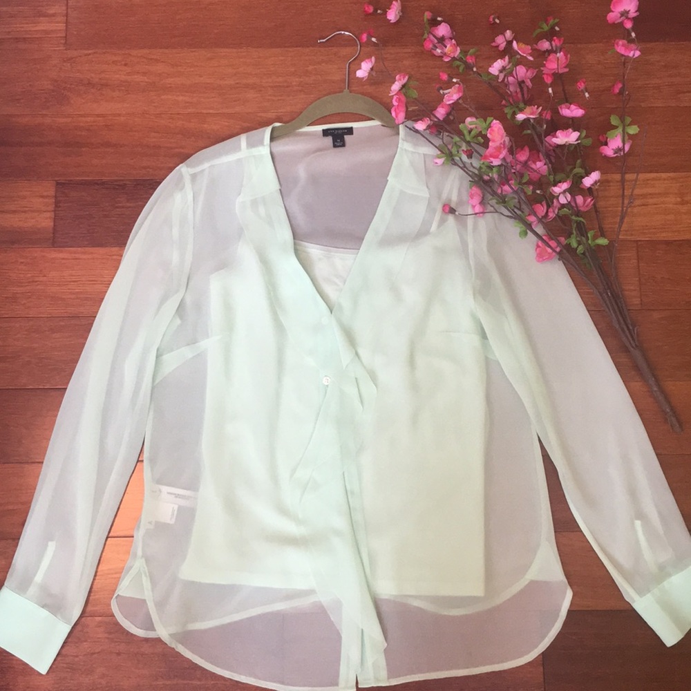 Ann Taylor Sheer shirt with matching tank!